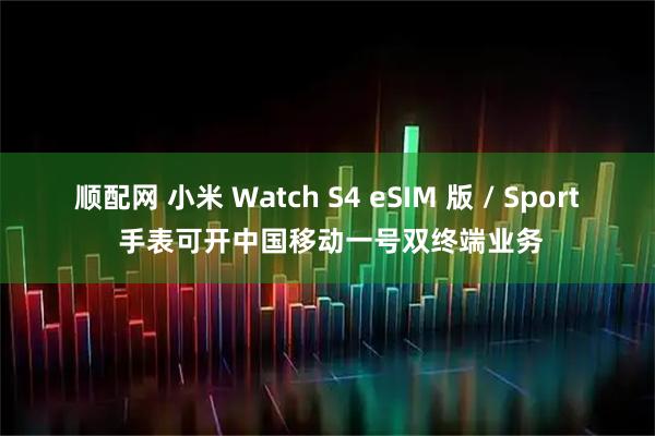 顺配网 小米 Watch S4 eSIM 版 / Sport 手表可开中国移动一号双终端业务